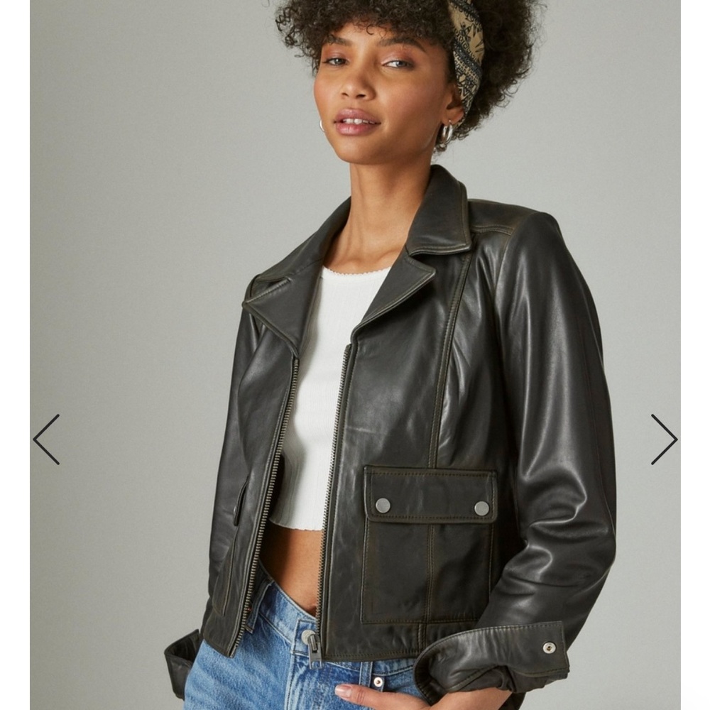 NWT Black Distressed Leather Moto Jacket